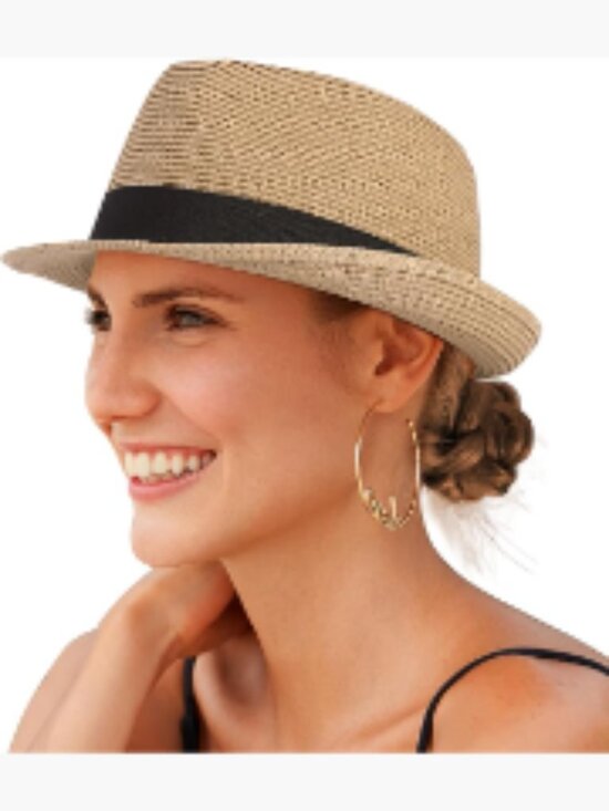 Straw Sun Hat UPF 50+ Trilby Panama Beach Hat main image 5